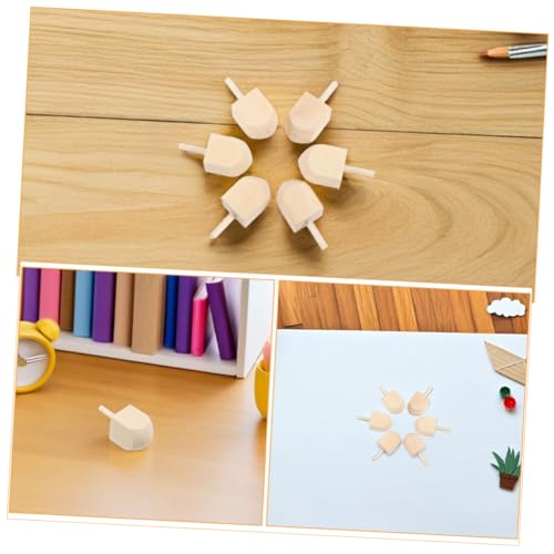 jojofuny 20 Stück Unbemalte Holz Dreidel aus Stabilem Naturholz Traditionelle Hanukkah Spielkreisel Blanko DIY Bastelspielzeug für Erwachsene Hoher Gyro für Festliche Dekoration von jojofuny