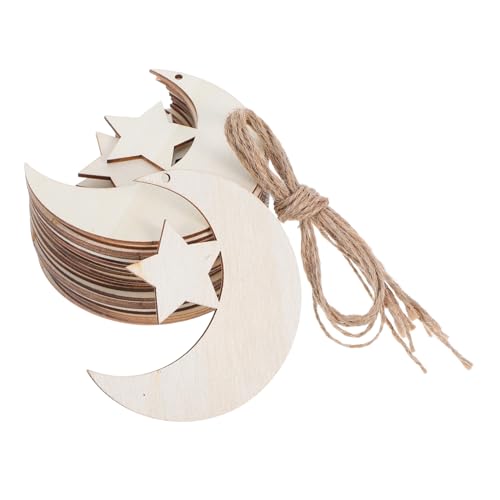 jojofuny 20 Stück Unlackierte Holzformen für Diy Bastelprojekte Rustikale Holzslices mit Schnur für Babyparty Dekoration und Kinderzimmergestaltung von jojofuny