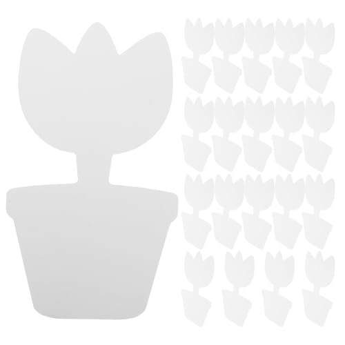 jojofuny 20 Stück weiße Papierausschnitte in Blumentopfform, unbemalt, blanko, Karton, Blumen-Bonsai-Ornamente, Frühlings-Pinnwand-Dekorationen für DIY-Mal- und Malprojekte von jojofuny
