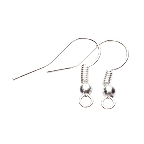 jojofuny 200 Stück Allergie Ohrhaken Schmuckzubehör Silber Diy Ohrringteile für Damen Einfache Langlebige Ohrhaken für Alltag Party und von jojofuny