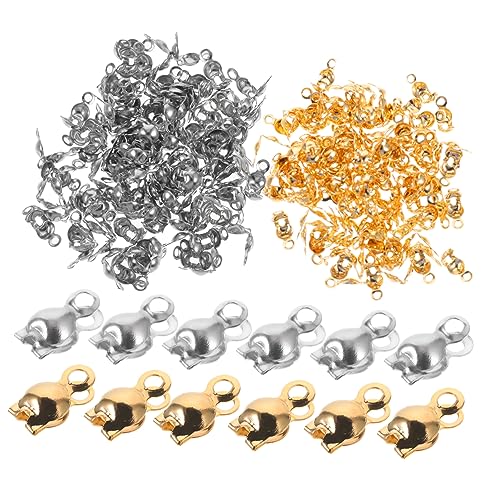 jojofuny 200 Stück Diy Endkappen für Schmuckherstellung Gold für Armbänder und Knopfdeckel für Bead Repair und Handwerksprojekte von jojofuny
