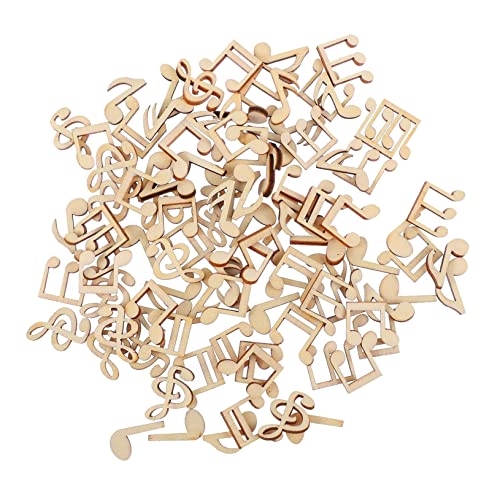 jojofuny 200 Stück Diy Holznoten Chips Handgefertigte Dekoration für Musikfestivals Hochzeiten und Feiern Bastelmaterial für Projekte und Familienaktivitäten von jojofuny