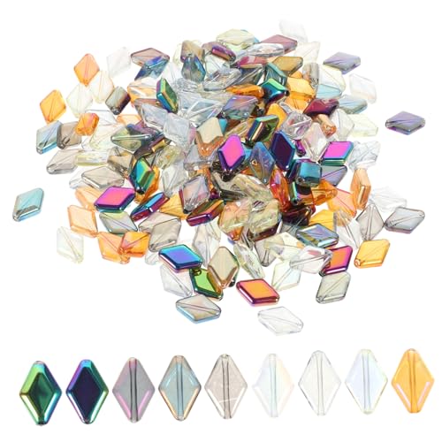 jojofuny 200 Stück Facettierte Glasperlen mit Großem Irisierende Diamantform für DIY Schmuckherstellung Armbänder Halsketten Kreative Handwerksperlen für Basteln und jojofuny 200 Stück Facettierte Glasperlen mit Großem Irisierende Diamantform für DIY Schmuckherstellung Armbänder Halsketten Kreative Handwerksperlen für Basteln und von jojofuny