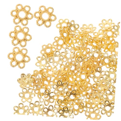 jojofuny 200 Stück Goldene Hohlperlenkappen Blumenform Diy Bastelmaterial für Armbänder und Schmuck Perlenkappen für und Ohrringe Langlebigem Legierungsmaterial von jojofuny