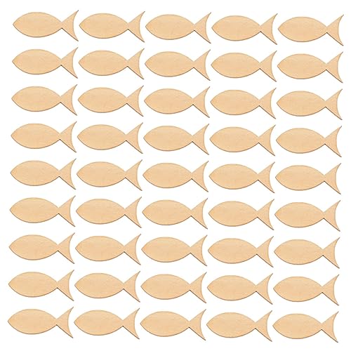 jojofuny 200 Stück Holzfisch Zuschnitte Unfertige Holzscheiben für DIY Bastelprojekte Holzornamente für Dekorationen und Kreative Ideen von jojofuny