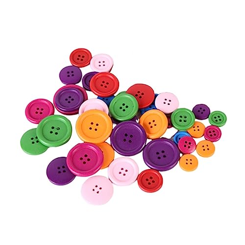 jojofuny 200 Stück Holzknöpfe Vier Augen Nähknöpfe für DIY Bekleidungsaccessoires für Projekte Wie Stricken und Scrapbooking Zufällige Farbe von jojofuny