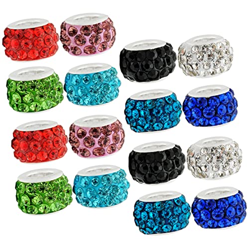 jojofuny 200 Stück Kristall Spacer Perlen Bunte Große Lochperlen für Diy Schmuckherstellung Armbänder und Bastelprojekte Zufällige Farbe von jojofuny