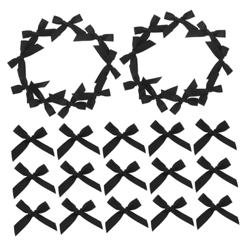 jojofuny 200 Stück Mini Satin Schleifen Schwarz Kleine und Bastel Schleifen für Hochzeit Geburtstag Party Dekoration Scrapbooking DIY Handwerk von jojofuny