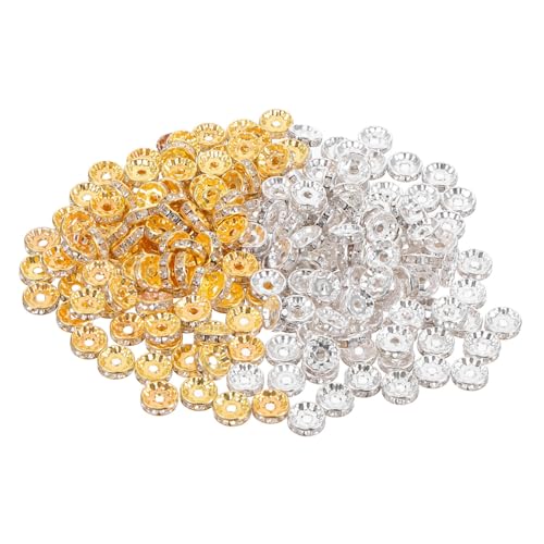 jojofuny 200 Stück Rondelle Spacer Beads mit Löchern Funkelnde Rhinestone Spacer für DIY Schmuckherstellung Kompatibel mit Armbändern Halsketten Ohrringen Langlebig und Farbbeständig Silber jojofuny 200 Stück Rondelle Spacer Beads mit Löchern Funkelnde Rhinestone Spacer für DIY Schmuckherstellung Kompatibel mit Armbändern Halsketten Ohrringen Langlebig und Farbbeständig Silber von jojofuny