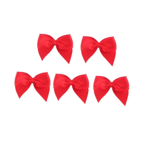 jojofuny 200 Stück Rote Satinband Schleifen Bowknot DIY Kleidung Zubehör für Kleider Taschen Bastelprojekte Dekorative Haarschleifen Handgefertigte Stoffblumen Accessoires von jojofuny