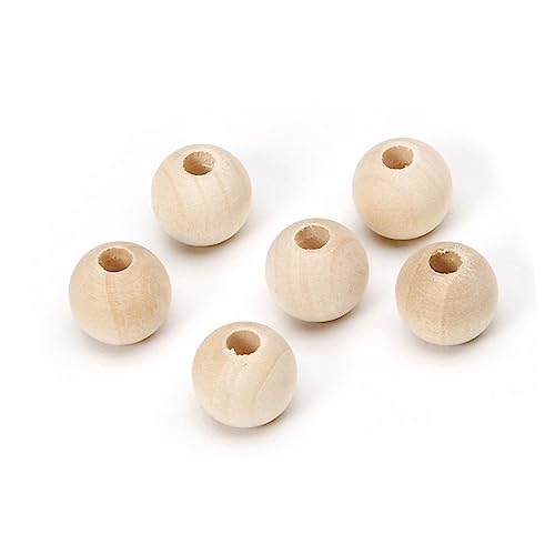 jojofuny 200 Stück Runde Holzperlen Natürlicher Farbe Spacer für DIY Schmuck und Bastelprojekte Vielseitig Einsetzbar Glatter Oberfläche von jojofuny