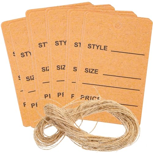 jojofuny 200Stücke Preisschilder mit String Handbeschriftbare Etiketten für Kleidung Markierungen Hochwertige Preisschilder mit Twine für Produktpräsentation von jojofuny