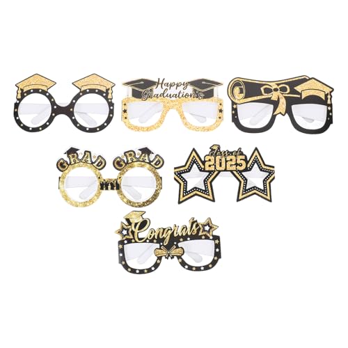 jojofuny 2025 Abschlussfeier Brille 6Pcs Stilvolle Fotokabine Requisiten Papierbrillen Abschlussfoto Booth Requisiten jojofuny 2025 Abschlussfeier Brille 6Pcs Stilvolle Fotokabine Requisiten Papierbrillen Abschlussfoto Booth Requisiten von jojofuny