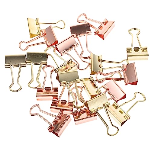 jojofuny 20Stücke Binder Clips für Büro und Schule Klammern und Roségold Vielseitige Büroklammern zur Organisation von Dokumenten Notizen und Dateien von jojofuny
