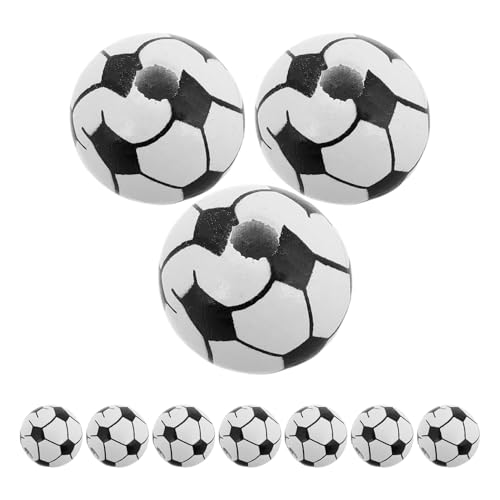 jojofuny 20Stücke Fußball Holzperlen Runde Perlen für Armbänder und Schmuck Kindersicheres Material für DIY Projekte für Bastelzubehör für Vielfältige von jojofuny