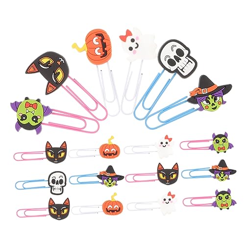 jojofuny 20Stücke Halloween Büroklammern Gothic Bürogeschenke Niedliche Schädel Designs für Halloween Partys und Büro und Schule von jojofuny