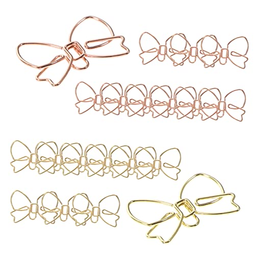 jojofuny 20Stücke Kreative Papierclips im Design Schleife Praktische Büroklammern Roségold und Vielseitig Einsetzbar für Notizen Fotos und Dokumente von jojofuny