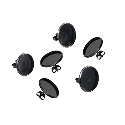 jojofuny 20Stücke Ohrring Zubehör DIY Ohrstecker Basis Schwarze Runde Ohrstecker mit Ohrstopper Ohrringe Selber Machen für Frauen jojofuny 20Stücke Ohrring Zubehör DIY Ohrstecker Basis Schwarze Runde Ohrstecker mit Ohrstopper Ohrringe Selber Machen für Frauen von jojofuny