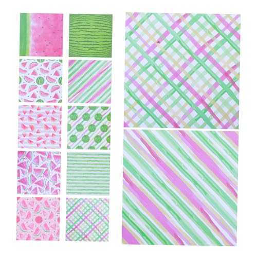 jojofuny 24 Blatt Hintergrundpapier zum Wassermelonenhandbuch Sammelalbum liefert Zubehör für die Kartenherstellung saisonales Scrapbook-Papier Schrottbuchpapier doppeltes Offsetpapier von jojofuny