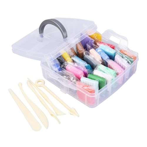 jojofuny 24-Farben-Soft-Ton-Set kinderanzug Ofen backen Ton Modelliermasse-Kit Zubehör aus Ton von jojofuny