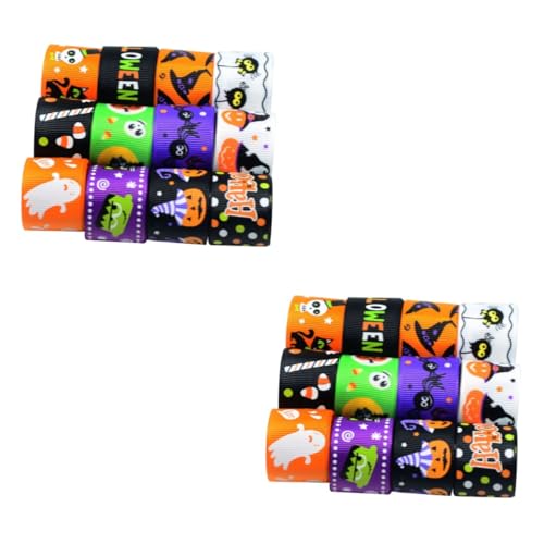 jojofuny 24 Stck. Teiliges Halloween-gedrucktes Band Set Bunte Diy-geschenkverpackungsschleifen und Partydekoration Langlebiges Hochwertiges Bastelmaterial für Herbstliche Feierlichkeiten jojofuny 24 Stck. Teiliges Halloween-gedrucktes Band Set Bunte Diy-geschenkverpackungsschleifen und Partydekoration Langlebiges Hochwertiges Bastelmaterial für Herbstliche Feierlichkeiten von jojofuny