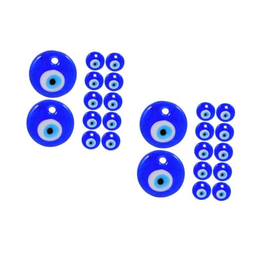 jojofuny 24 Stk. Teiliges Glasperlen Anhänger Böse Auge Türkisches Blau DIY Schmuck Zubehör für Halsketten Armbänder Ohrringe Basteln Langlebig und Farbintensiv jojofuny 24 Stk. Teiliges Glasperlen Anhänger Böse Auge Türkisches Blau DIY Schmuck Zubehör für Halsketten Armbänder Ohrringe Basteln Langlebig und Farbintensiv von jojofuny