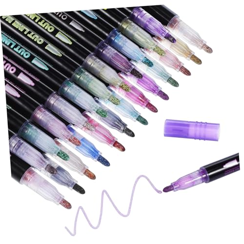 jojofuny 24 Stück Flash-Stift funkeln Dual Gliederung Glitzerstifte Metallic Lack Stifte Marker zum Zeichnen Textmarker Schimmer Highlighter Marker Malmarker Zeichenmarker Acryl jojofuny 24 Stück Flash-Stift funkeln Dual Gliederung Glitzerstifte Metallic Lack Stifte Marker zum Zeichnen Textmarker Schimmer Highlighter Marker Malmarker Zeichenmarker Acryl von jojofuny