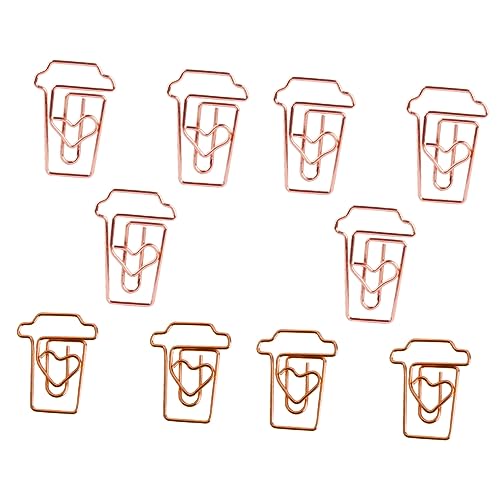 jojofuny 24 Stück Papierclips für Büro Memo -Clip Büroklammern in verschiedenen Größen Büro Kaffeetasse Klammern für Papier Jumbo-Büroklammern Lesezeichen-Clips Legierung Golden von jojofuny