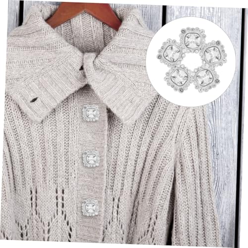 jojofuny 24 Stück Teiliges Crystal Rhinestone Knöpfe mit Nählöchern Silberne Verzierungen für Kleidung Taschen DIY Basteln Hochzeit Schmuck Applikationen von jojofuny