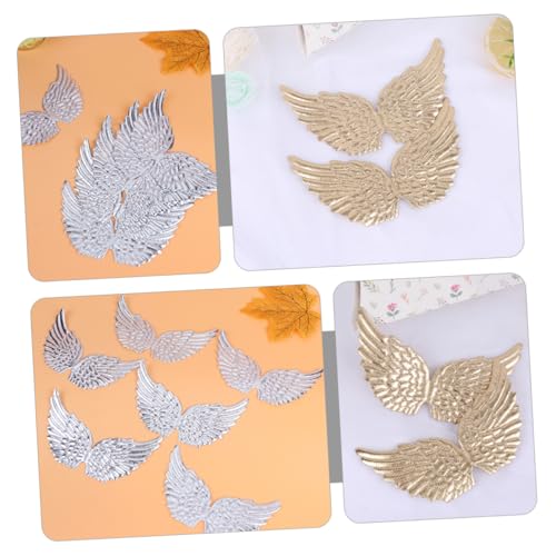 jojofuny 24 Stück Teiliges Engelsflügel Stoff aufnäher in Silber und Gold Geprägte Applikationen zum Aufnähen Kleidung Taschen Jeans und Leder für DIY Bastelprojekte und Partydekorationen von jojofuny