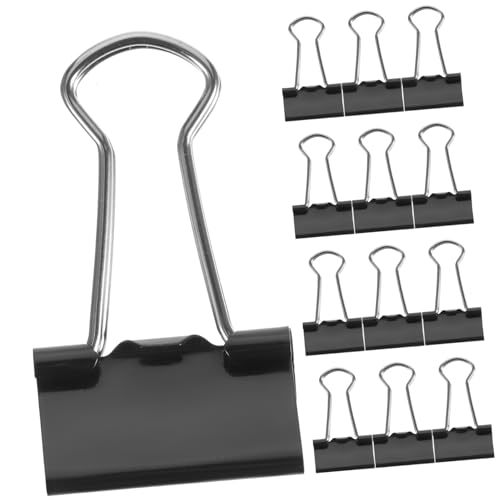 jojofuny 24 Stück Teiliges Schwarzer Binder Clips Büroklammern für Dokumente Tickets Multifunktionale Bürobedarf für Effektives Organisieren von Unterlagen von jojofuny