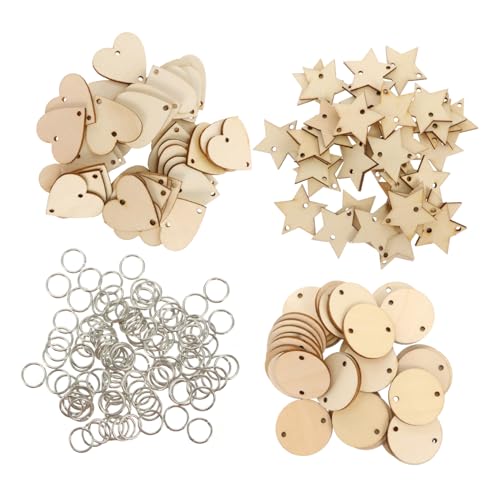 jojofuny 240 Stück Teiliges Holzanhänger Set mit Löchern und Eisenringen Natürliche Holzscheiben für DIY Holzkunst Hochzeit Deko Geschenkanhänger Basteln Runde Stern und Herzformen jojofuny 240 Stück Teiliges Holzanhänger Set mit Löchern und Eisenringen Natürliche Holzscheiben für DIY Holzkunst Hochzeit Deko Geschenkanhänger Basteln Runde Stern und Herzformen von jojofuny