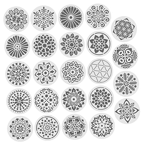 jojofuny 24Stücke Mandala Schablonen für DIY Malerei Wiederverwendbare Blumenmuster für Kreative Wandgestaltung Malwerkzeuge und Bastelprojekte jojofuny 24Stücke Mandala Schablonen für DIY Malerei Wiederverwendbare Blumenmuster für Kreative Wandgestaltung Malwerkzeuge und Bastelprojekte von jojofuny