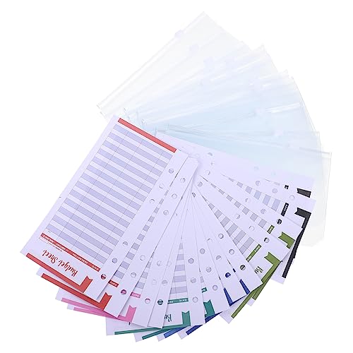 jojofuny 24Stücke Teilig PVC Klarsichthüllen mit Reißverschluss Binder für Finanzplanung für Notizen und Dokumente Tragbar und Praktisch von jojofuny
