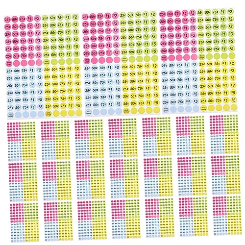 jojofuny 25 Blatt Preisaufkleber für Supermärkte Bunte Sticker für Kleine Geschäfte Einfach zu Verwenden für Einzelhandel und Supermarkt jojofuny 25 Blatt Preisaufkleber für Supermärkte Bunte Sticker für Kleine Geschäfte Einfach zu Verwenden für Einzelhandel und Supermarkt von jojofuny
