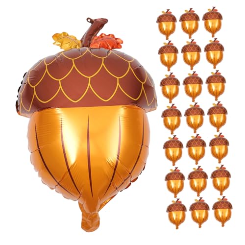 jojofuny 25 Stück Aluminiumfilm Zirlballon Herbst Tannenzapfen Ballon Cartoon Big Ballon Tannenzapfenballon Luftballons Fallen Feiertagsballons Dekorative Folienballons Aluminiumfolie von jojofuny