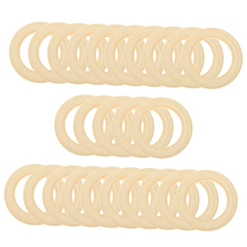 jojofuny 25 Stück Natürliche Holzringe für Diy Unlackierte Macrame Ringe Handgefertigte Schmuckringe für Bastelarbeiten für Wand und Pflanzenhänger von jojofuny