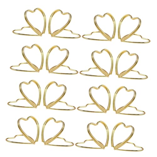 jojofuny 25 Stück Niedliche Tischkartenhalter in Herzform, Tischkartenhalter Für Hochzeiten, Metall-memo-halter, Foto-clips Für Den Schreibtisch, Hält Fotos Und Karten von jojofuny