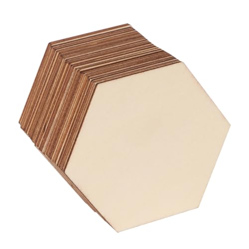 jojofuny 25 Stück Sechseckige Holzscheiben für Hochzeiten Dekorative Namensetiketten Unbeschichtetem Holz für Diy Projekte und Bastelbedarf für Partys und Veranstaltungen von jojofuny