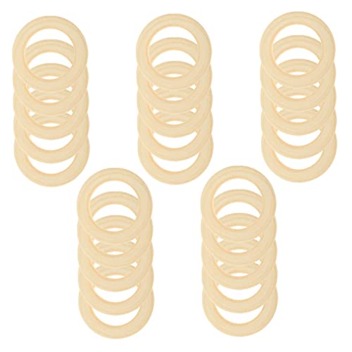 jojofuny 25 Stück Unbehandelte Holzringe für Diy Macrame Unlackierte Holzringe für Schmuckherstellung für Bastelprojekte und Kreative Dekoration von jojofuny