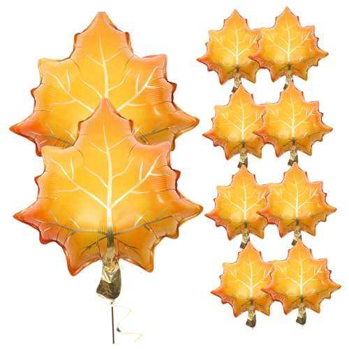 jojofuny 25 Stück dekorative Luftballons erntefestballon für dekor Ahornblatt-Ballon fallen Thanksgiving -Luftballons Thanksgiving-Szenen-Layout-Dekore Herbstballon Aluminiumfolie Orange von jojofuny