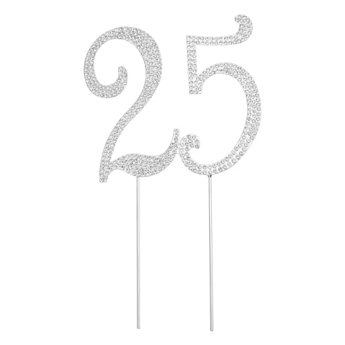 jojofuny 25 Kuchen Cake Topper Geburtstag: Strass Kuchen Topper für Geburtstag Hochzeitstag Party - Silber dekorationen Strass Tortendeko jojofuny 25 Kuchen Cake Topper Geburtstag: Strass Kuchen Topper für Geburtstag Hochzeitstag Party - Silber dekorationen Strass Tortendeko von jojofuny