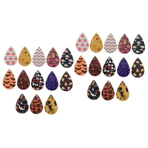jojofuny 26 Stck. Teiliges Halloween Doppelseitige Leder Ohranhänger DIY Schmuckzubehör für Damen Mädchen Kreative Eardrop Props Halloween Schmuck Accessoire von jojofuny