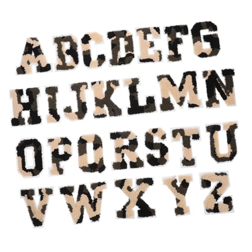jojofuny 26 Stück Buchstaben-Stickaufkleber Vinyl Patches Applikation aufnähen Buchstabenflecken Kleidungsflicken Stickbuchstaben aufbügeln Flicken aufbügeln Polyester von jojofuny