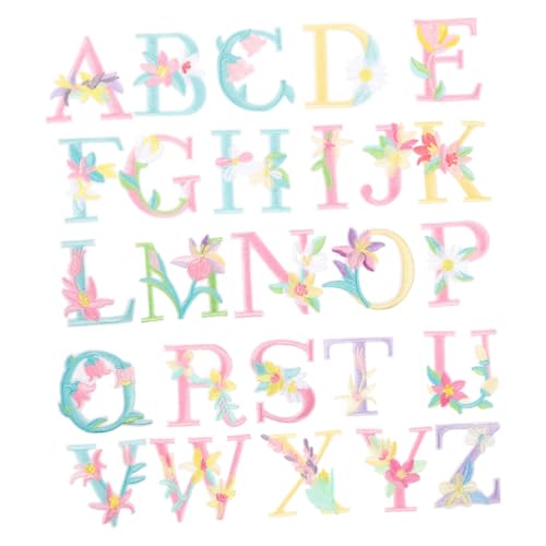 jojofuny 26 Stück Teiliges Bügelbild Kreativen Blumen-applikationen Bestickte Buchstaben Patches zum Aufbügeln für DIY Kleidung Taschen Hüte und Textilien Einfach zu Befestigen und jojofuny 26 Stück Teiliges Bügelbild Kreativen Blumen-applikationen Bestickte Buchstaben Patches zum Aufbügeln für DIY Kleidung Taschen Hüte und Textilien Einfach zu Befestigen und von jojofuny