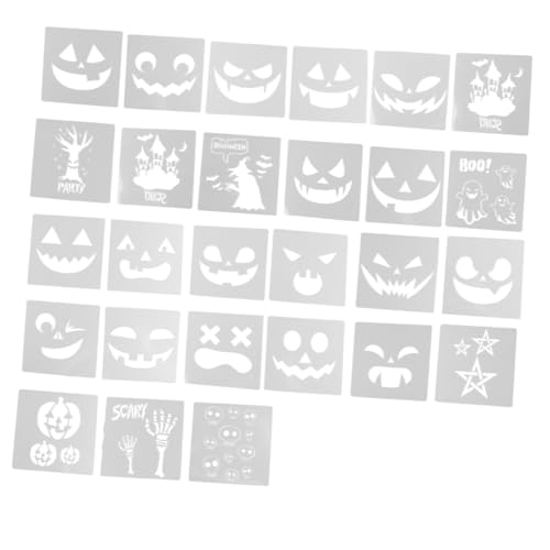 jojofuny 27 Stück Teiliges Halloween Malvorlagen aus Langlebigem Kunststoff Wiederverwendbare Kürbis Schablonen mit Hohlem Design Geeignet für Scrapbooking Wanddeko Stoffmalerei und jojofuny 27 Stück Teiliges Halloween Malvorlagen aus Langlebigem Kunststoff Wiederverwendbare Kürbis Schablonen mit Hohlem Design Geeignet für Scrapbooking Wanddeko Stoffmalerei und von jojofuny