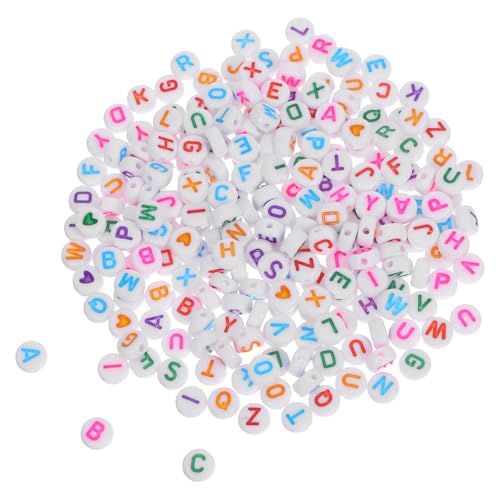 jojofuny 270 Runde Buchstabenperlen Runde Alphabetperlen Zur Herstellung Von Armbändern – Acryl Buchstabenanhänger Mit Für DIY Schmuck Kreative Bastelprojekte von jojofuny