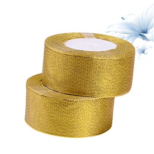 jojofuny 2Rollen Glitzer Geschenkband Yards Gold Metallic Ribbons für DIY Basteln Geschenkverpackung Hochzeitsdekoration Langlebig jojofuny 2Rollen Glitzer Geschenkband Yards Gold Metallic Ribbons für DIY Basteln Geschenkverpackung Hochzeitsdekoration Langlebig von jojofuny
