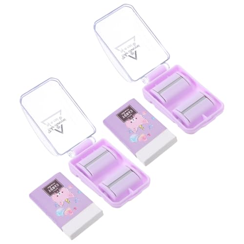 jojofuny 2Sätze Mini Krümelsammler Tragbarer Radiergummi Reiniger für Schreibtisch Flexibles Design für Büro und Haushalt Sicher und Langlebig Große Spänebox von jojofuny