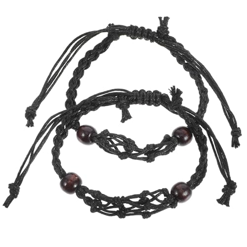 jojofuny 2Stücke Handgewebter Verstellbarer Kristall Armbandhalter Leerer Steinkäfig für DIY Schmuck Elastische Schnur Transparentes Design für Armbänder von jojofuny